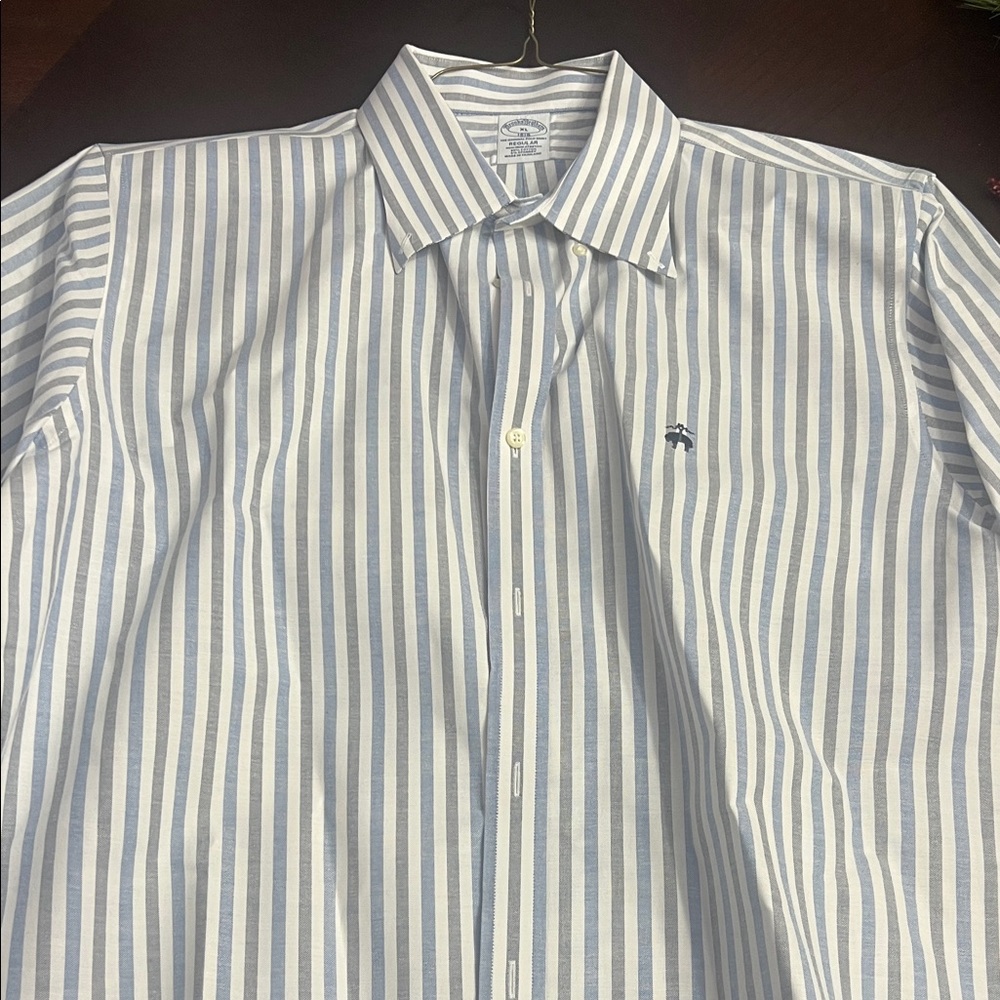 Brooks Brothers Striped Button-Down Shirt in Blue and White